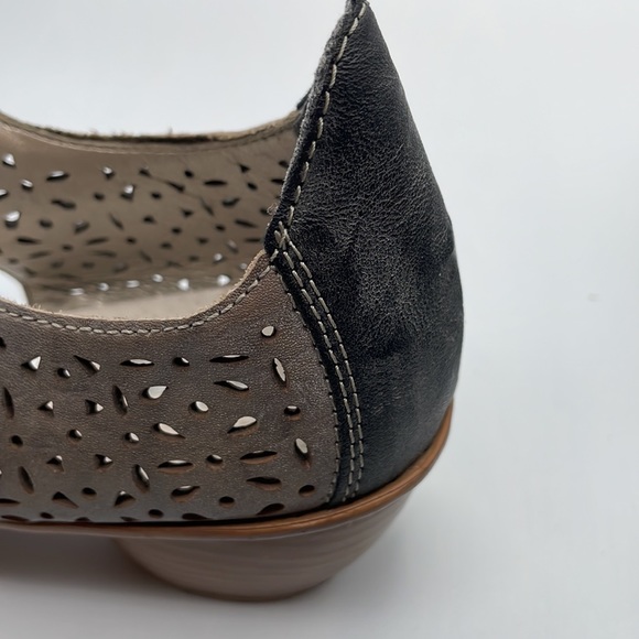 Rieker Mary Jane Perforated Low Heel Shoes - Picture 11 of 14